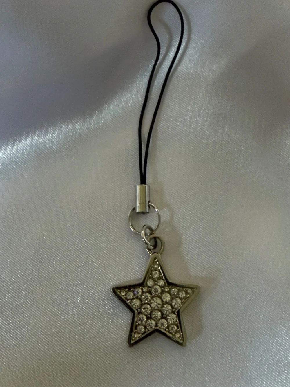 Coach Silver Crystal Star Cell Phone Lanyard or Bag Charm